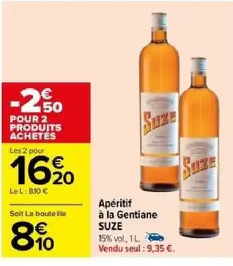 Carrefour Apéritif à la Gentiane SUZE offre