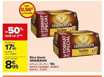 Carrefour Bière blonde GRIMBERGEN offre