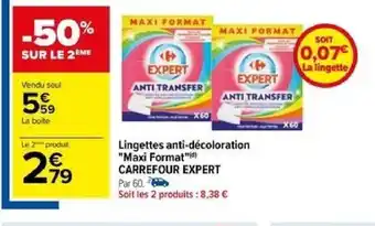Carrefour Lingettes anti-décoloration Maxi Format CARREFOUR EXPERT offre