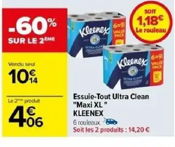 Carrefour Essuie-Tout Ultra Clean Maxi XL KLEENEX offre