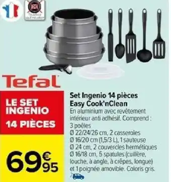 Carrefour Set Ingenio 14 pièces Easy Cook'nClean offre