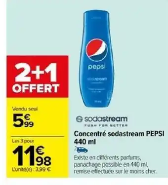 Carrefour Concentré sodastream PEPSI 440 ml offre