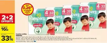 Carrefour Couches culottes PAMPERS offre