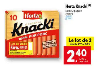 Lidl Herta Knacki offre
