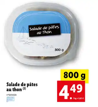 Lidl Salade De Pâtes au Thon offre