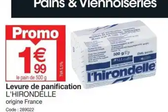 Promocash Levure de panification L'HIRONDELLE offre