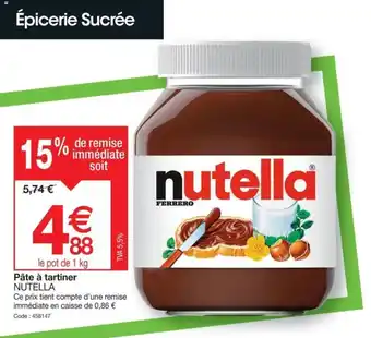 Promocash Pâte à tartiner NUTELLA offre