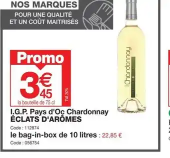 Promocash I.G.P. Pays d'Oc Chardonnay ÉCLATS D'ARÔMES offre