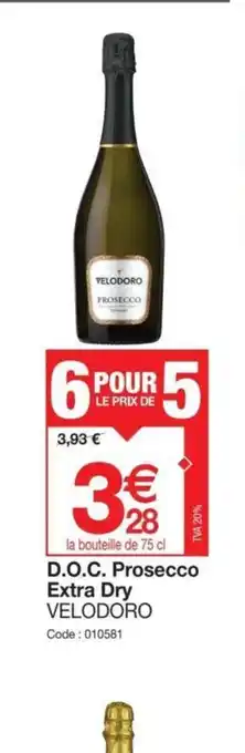 Promocash D.O.C. Prosecco Extra Dry VELODORO offre