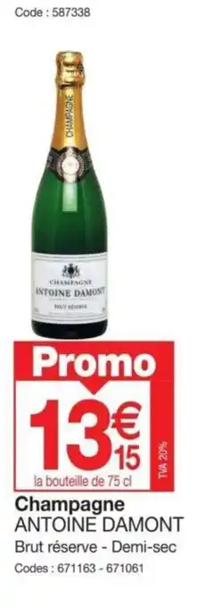 Promocash CHAMPAGNE ANTOINE DAMONT offre