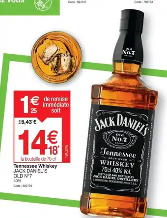 Tennessee Whiskey JACK DANIEL'S OLD N°7