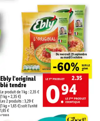 Ebly l'original Blé Tendre