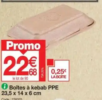 Promocash Boîtes à kebab PPE offre