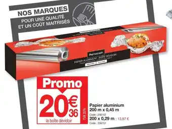 Promocash Papier aluminium offre