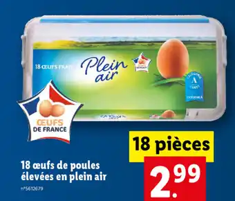 Lidl 18 œufs De Poules élevées en Plein air offre