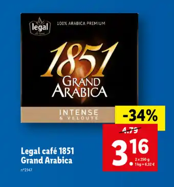 Lidl Legal Café 1851 Grand Arabica offre