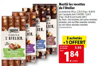 Lidl Nestlé Les Recettes de l'Atelier offre