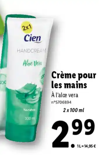 Lidl Crème Pour les Mains offre