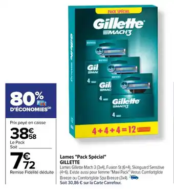 Carrefour Lames "Pack Spécial" GILLETTE offre