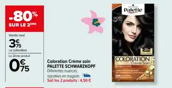 Carrefour Coloration Crème soin PALETTE SCHWARZKOPF offre