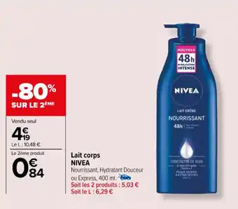 Carrefour Lait corps NIVEA offre