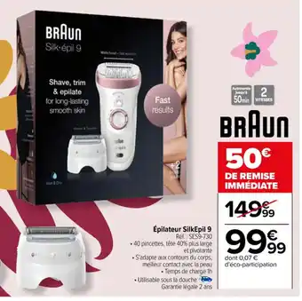 Carrefour Épilateur SilkEpil 9 offre