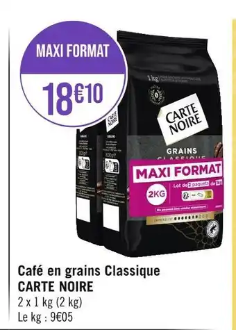 Casino Supermarchés Carte noire café en grains classique offre