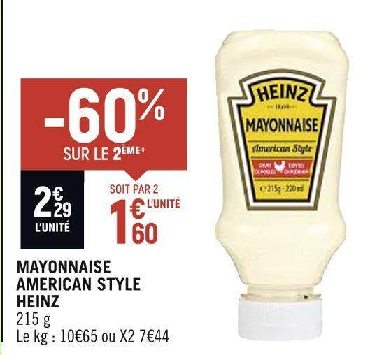 Promo Heinz mayonnaise american style chez Spar