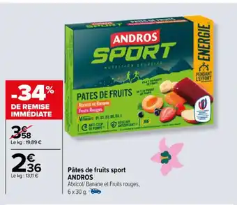Carrefour Pâtes de fruits sport ANDROS offre