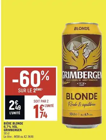 Petit Casino Grimbergen bière blonde 6,7% vol offre
