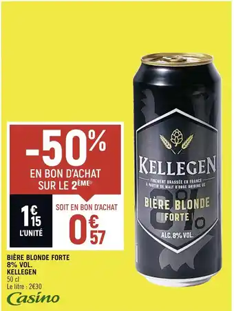Petit Casino Kellegen bière blonde forte 8% vol offre