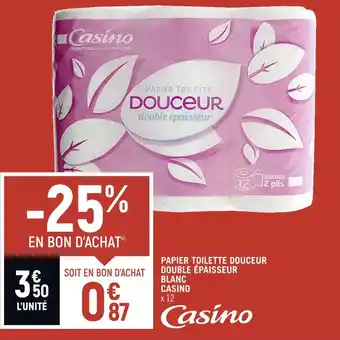 Spar Casino papier toilette douceur double épaisseur blanc offre