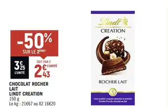 Petit Casino Lindt creation chocolat rocher lait offre