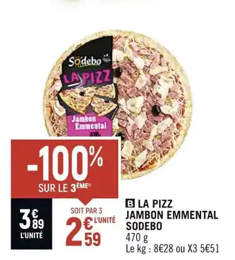 Spar Sodebo la pizz jambon emmental offre