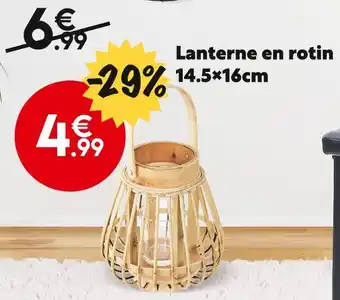 Maxi Bazar Lanterne en rotin 14.5x16cm offre