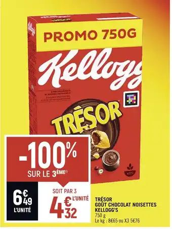 Spar Kellogg’s trésor goût chocolat noisettes offre
