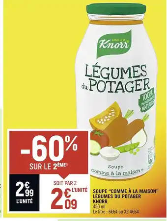 Spar Knorr soupe “comme à la maison” légumes du potager offre