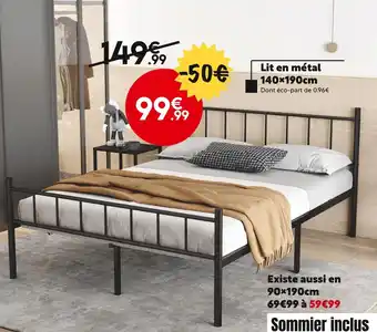Maxi Bazar Lit en métal 140×190cm offre