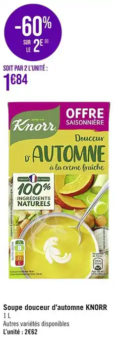 Casino Supermarchés Knorr soupe douceur d’automne offre
