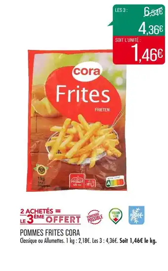 Match Cora pommes frites offre