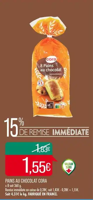Match Cora pains au chocolat offre