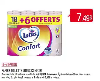 Match Lotus confort papier toilette offre