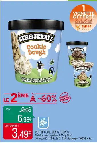 Match Ben & jerry’s pot de glace offre