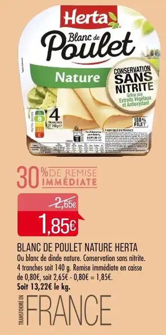 Match Herta blanc de poulet nature offre