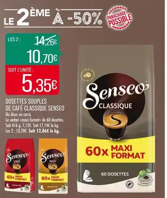 Match Senseo dosettes souples de café classique offre