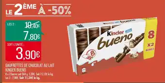 Match Kinder bueno gaufrettes de chocolat au lait offre