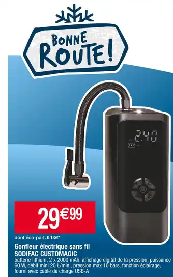 Cora x Carrefour Sodifac customagic gonfleur électrique sans fil offre