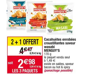 Cora x Carrefour Menguy's cacahuètes enrobées croustillantes saveur wasabi offre