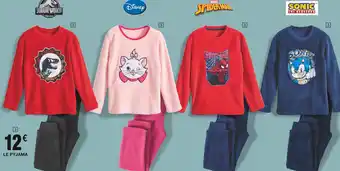 Cora x Carrefour Jurassic world / disney / spiderman / sonic pyjama licence offre