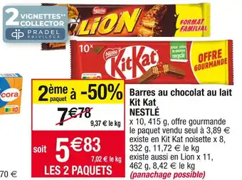 Cora x Carrefour Nestlé barres au chocolat au lait kit kat offre
